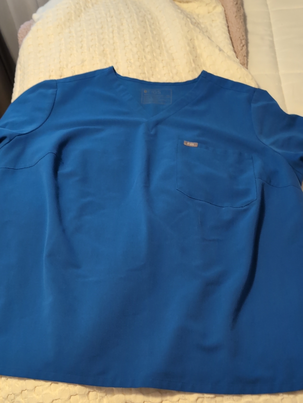 FIGS Royal Blue Catarina One-Pocket Scrub Top - Size 4XL